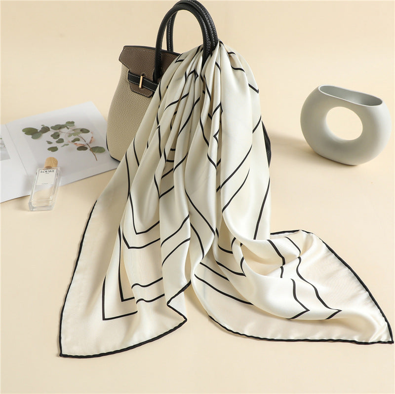 Women'S Square Scarf With Solid Color Scarf Women's square scarf with solid color scarf