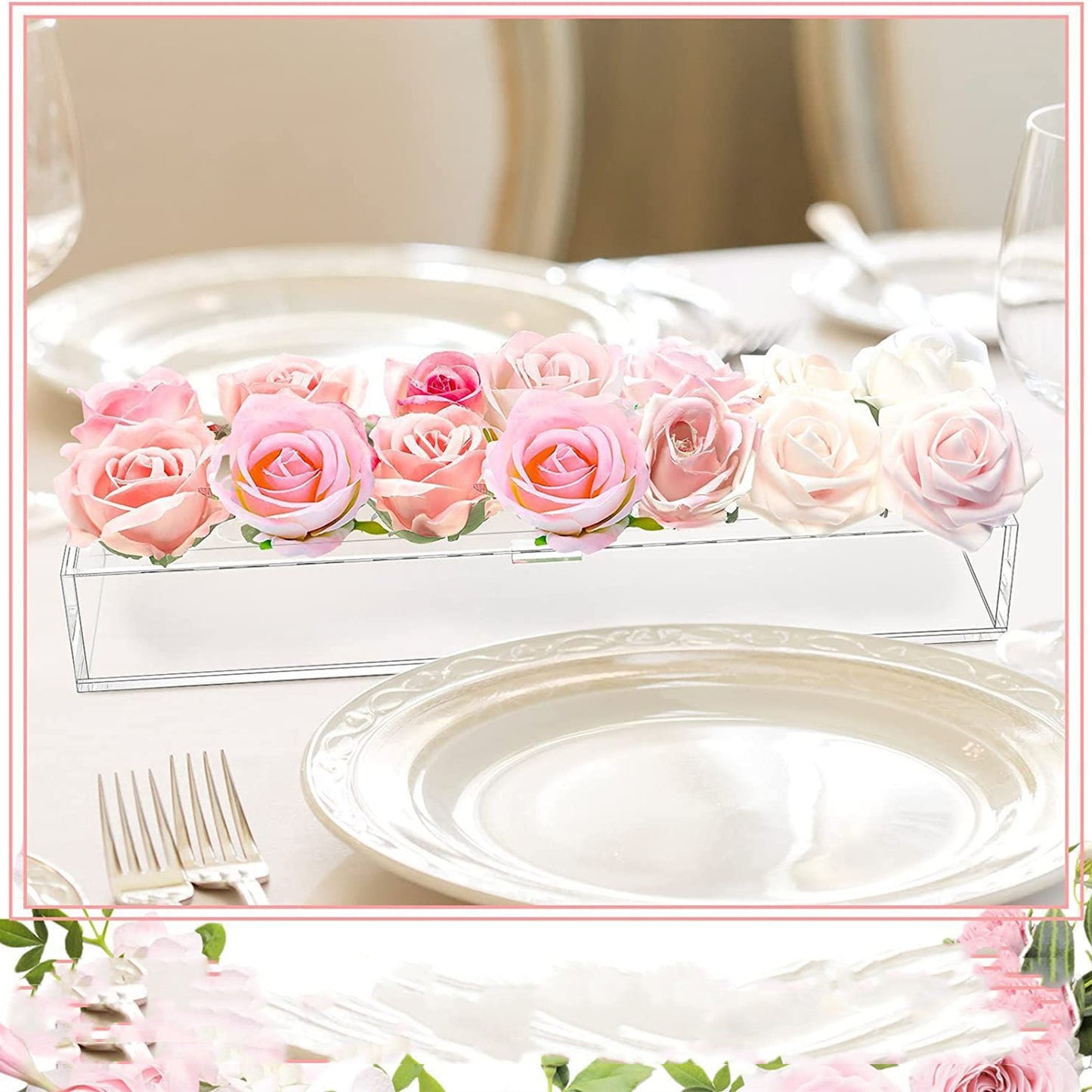 Flower Acrylic Box Wedding Table Decoration